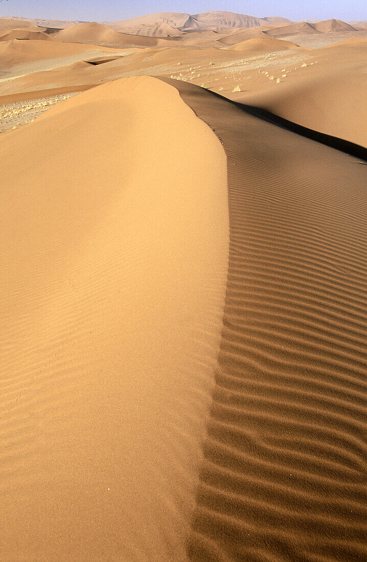 Desert dunes formations. Sossusvlei, Namib-Naukluft National Park, Namibia