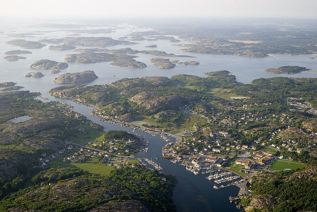 Coast village, islands in sea. Hamburgsund. Bohuslän. Sweden