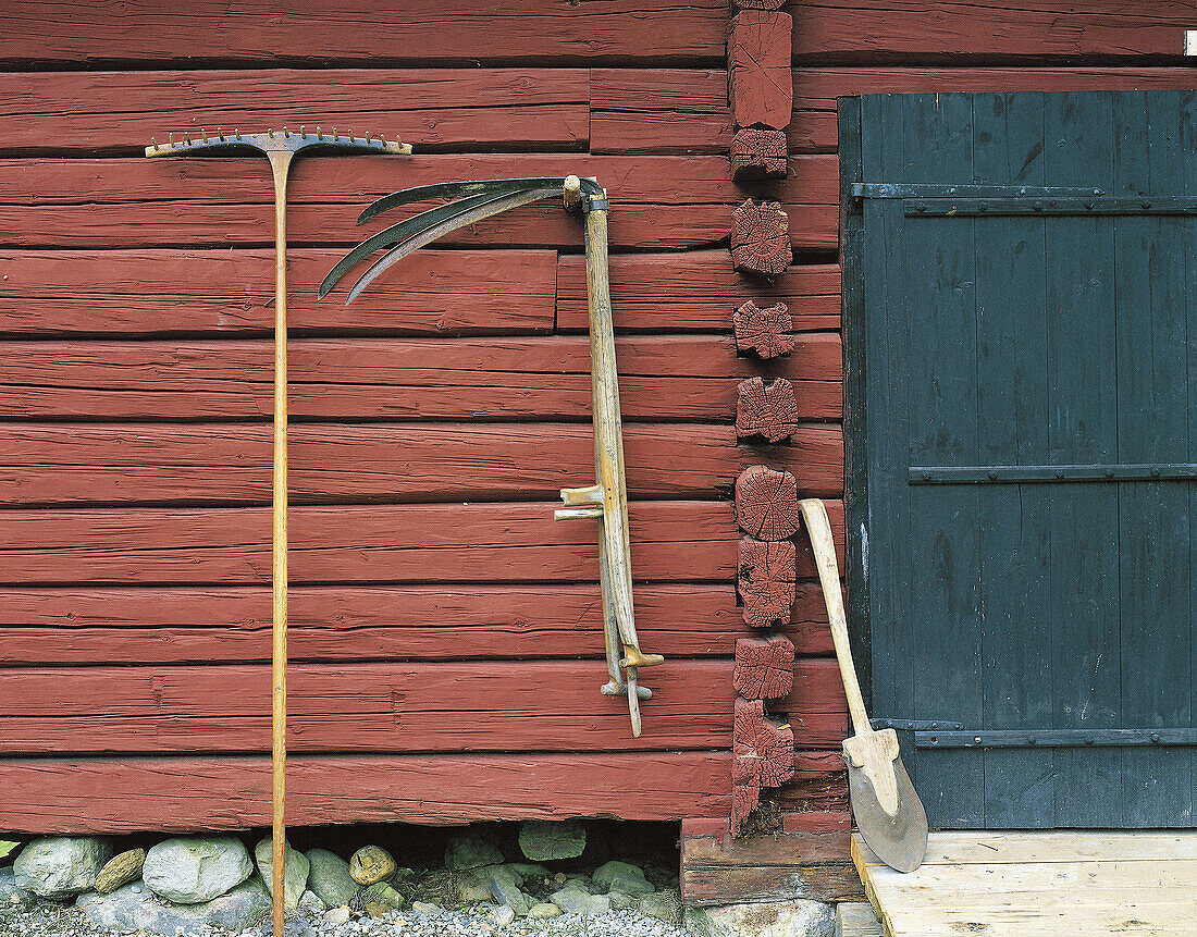 Social history, agricultural history, tools, barn, timber house. Vindeln. Västerbotten. Sweden