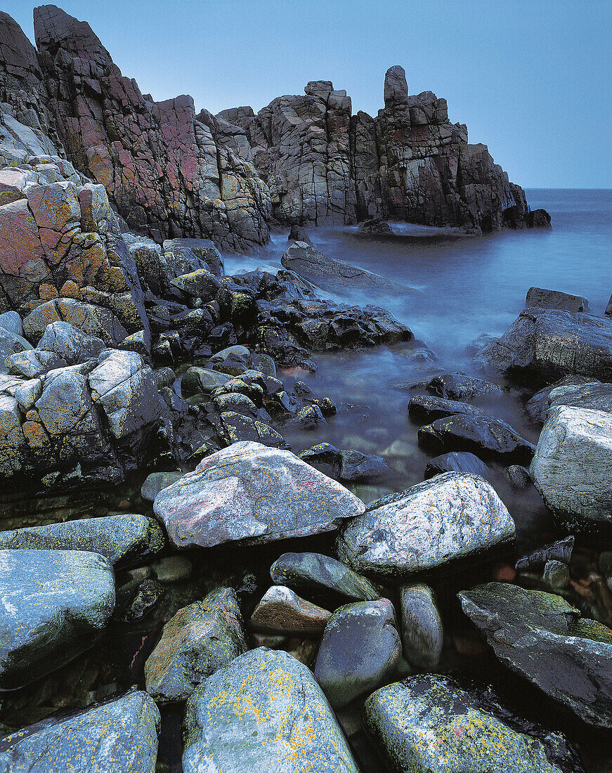 Stone, coastline, seashore, water, rocks. Hovs Hallar. Skåne. Sweden