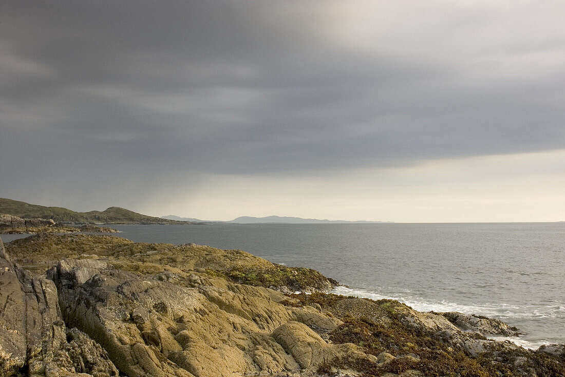 Rain clouds over the South Morar coast. Mallaig, Highland, Scotland