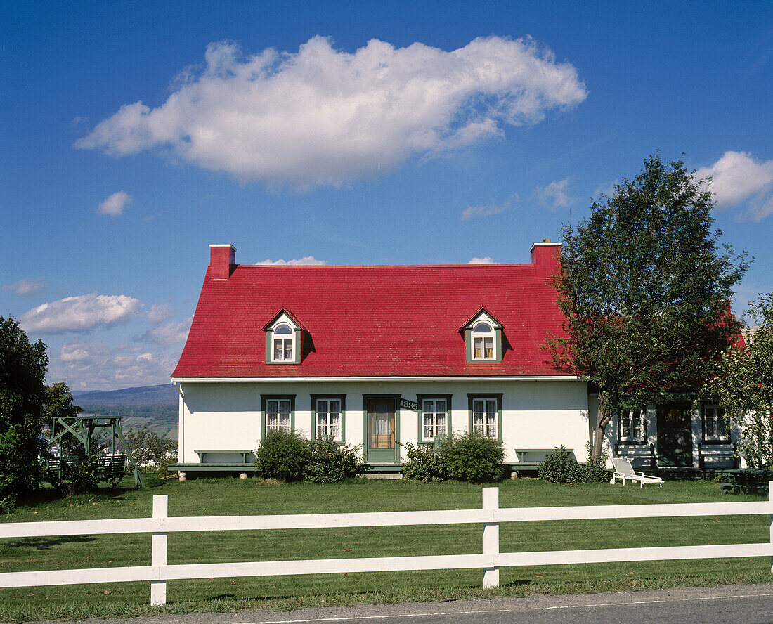 Old house in Sainte-Famille, Île dOrleans. Quebec, Canada