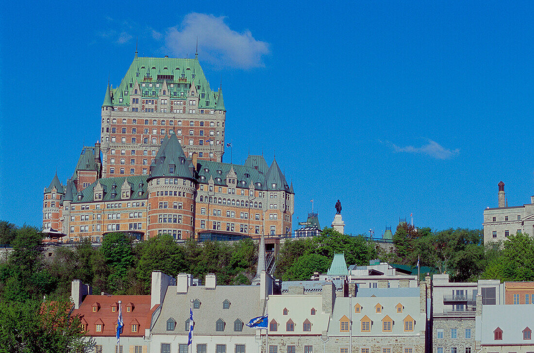 Lower town and Château Frontenac. Quebec city. Quebec. Canada.