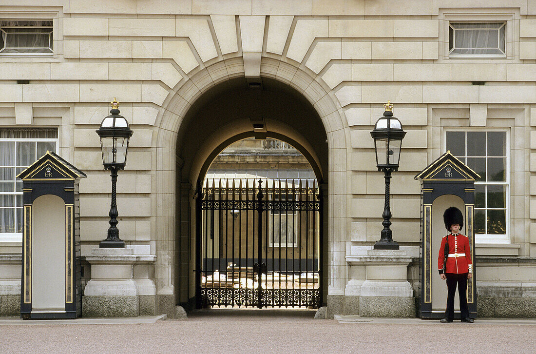 Guard at Buckingham Palace. London. England