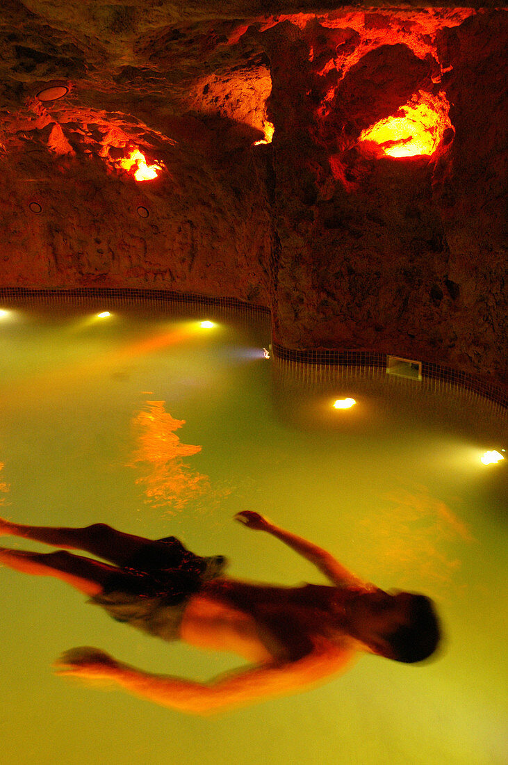 Salty water flotation swimming-pool Gran Spa Corallium. Gran Hotel Costa Meloneras. Gran Canaria, Canary Islands. Spain
