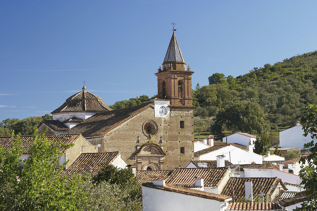 Santa Ana la Real (Huelva). Parroquial church of neoclassical style dating from the XVIIIth Century. Sierra de Aracena y Picos de Aroche Natural Park. Huelva province, Spain