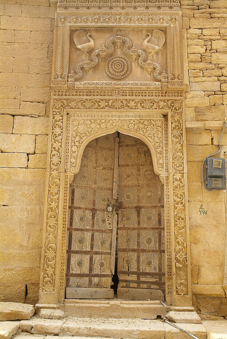 Fort, palace, door, Jailsalmer, Rajasthan, India