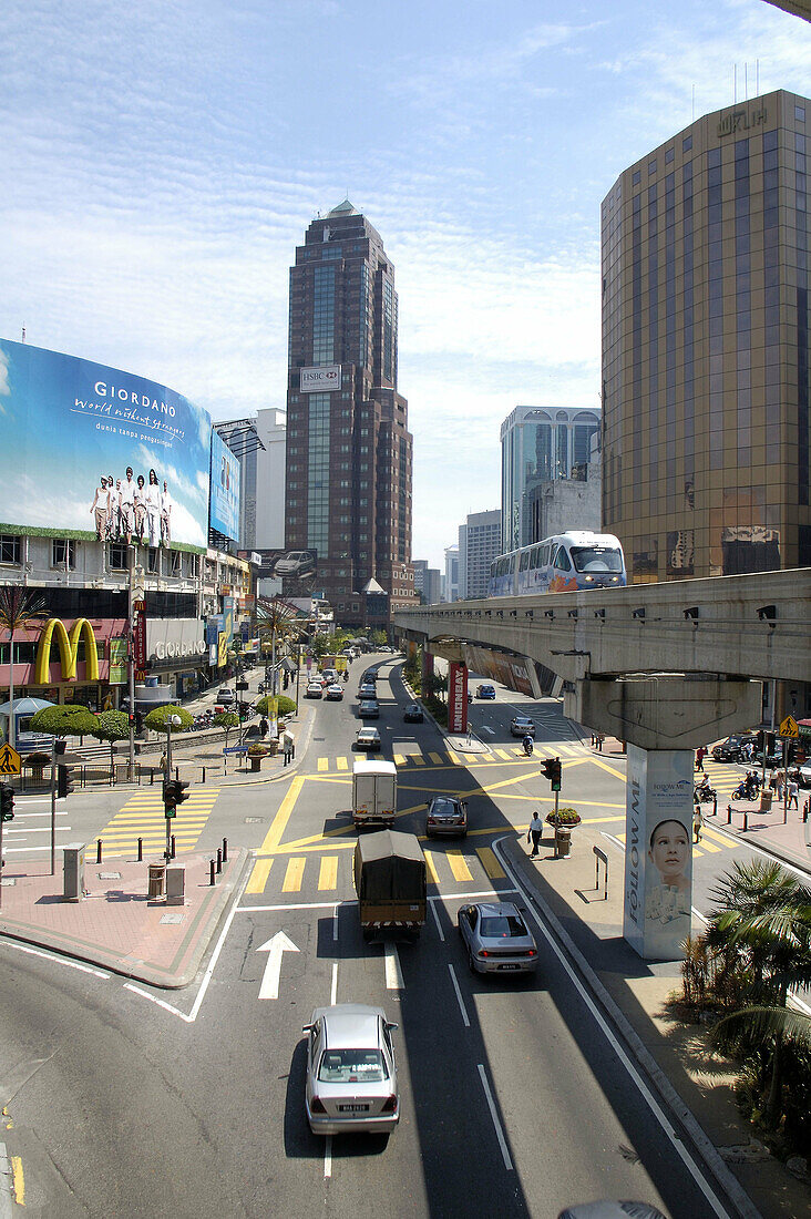 Kuala Lumpur, Malaysia, Asia, South East Asia, capital city, Bukit Bintang, urban, LRT, traffic, transport