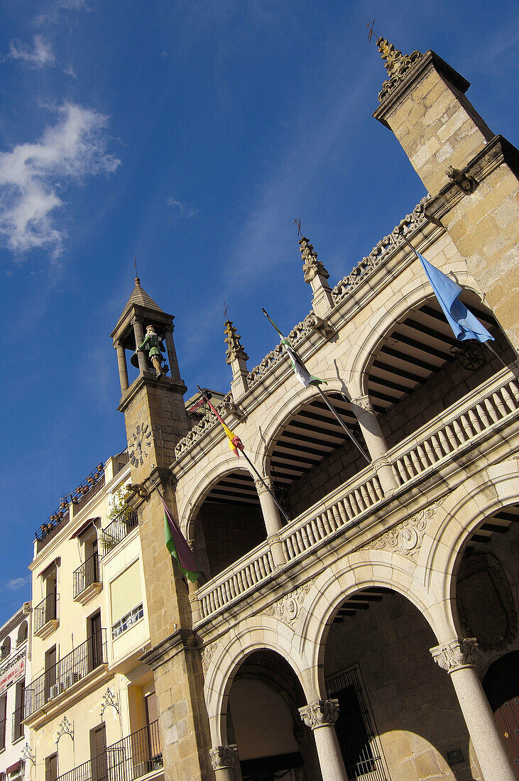 Town hall in Plaza Mayor, Plasencia. Caceres province, Extremadura, Spain