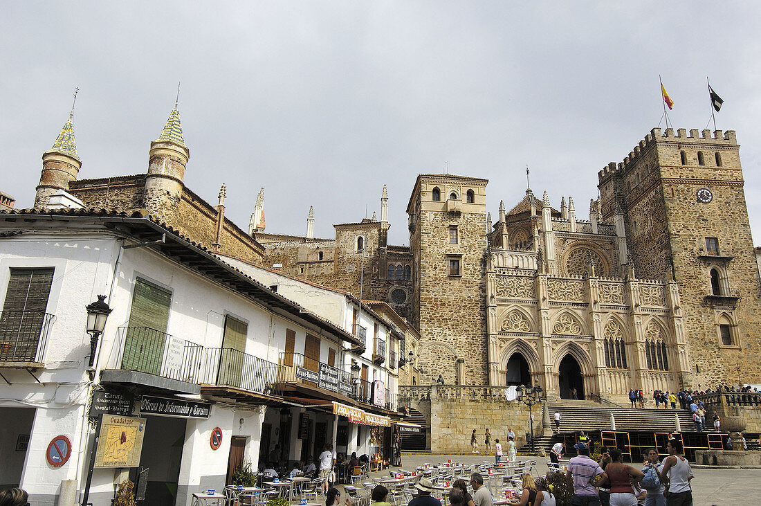 Royal Monastery (14th century) now Parador Nacional (state-run hotel), Guadalupe. Cáceres province, Extremadura, Spain