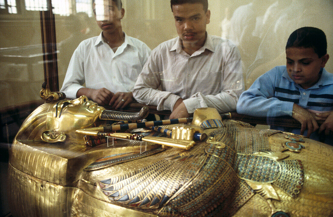 Gold coffin of Tutankhamen. Egyptian Museum. Cairo. Egypt