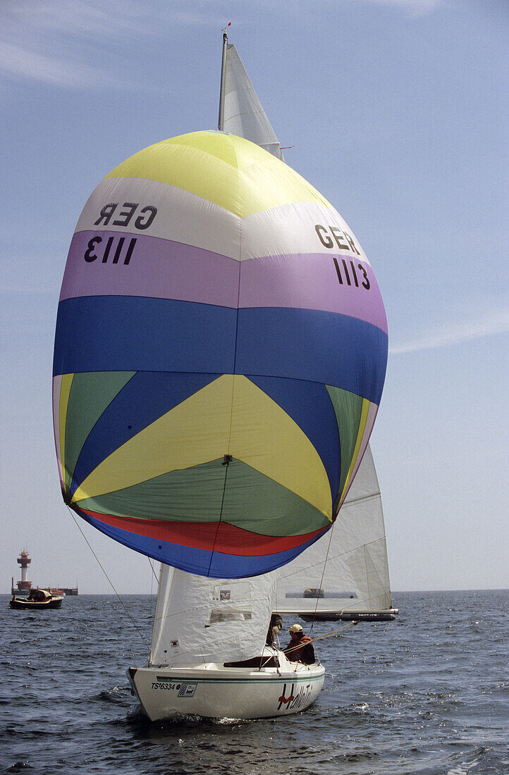 International Sailling Festival. Colored Spinnakers