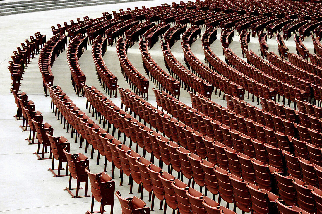 Empty seating at the outdoor auditorium, Millennium Park, Chicago, Illinois