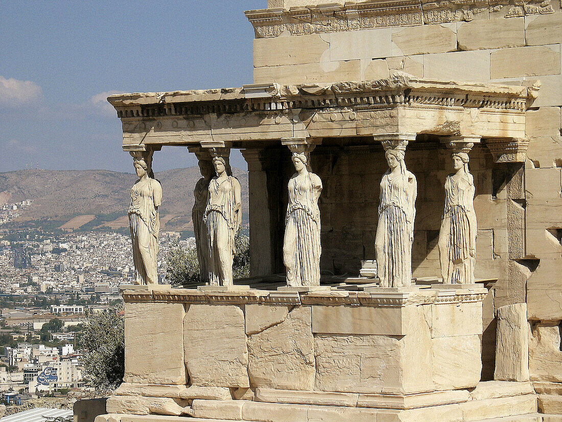 Caryatids. Erechteion Temple, Acropolis, Athens, Greece