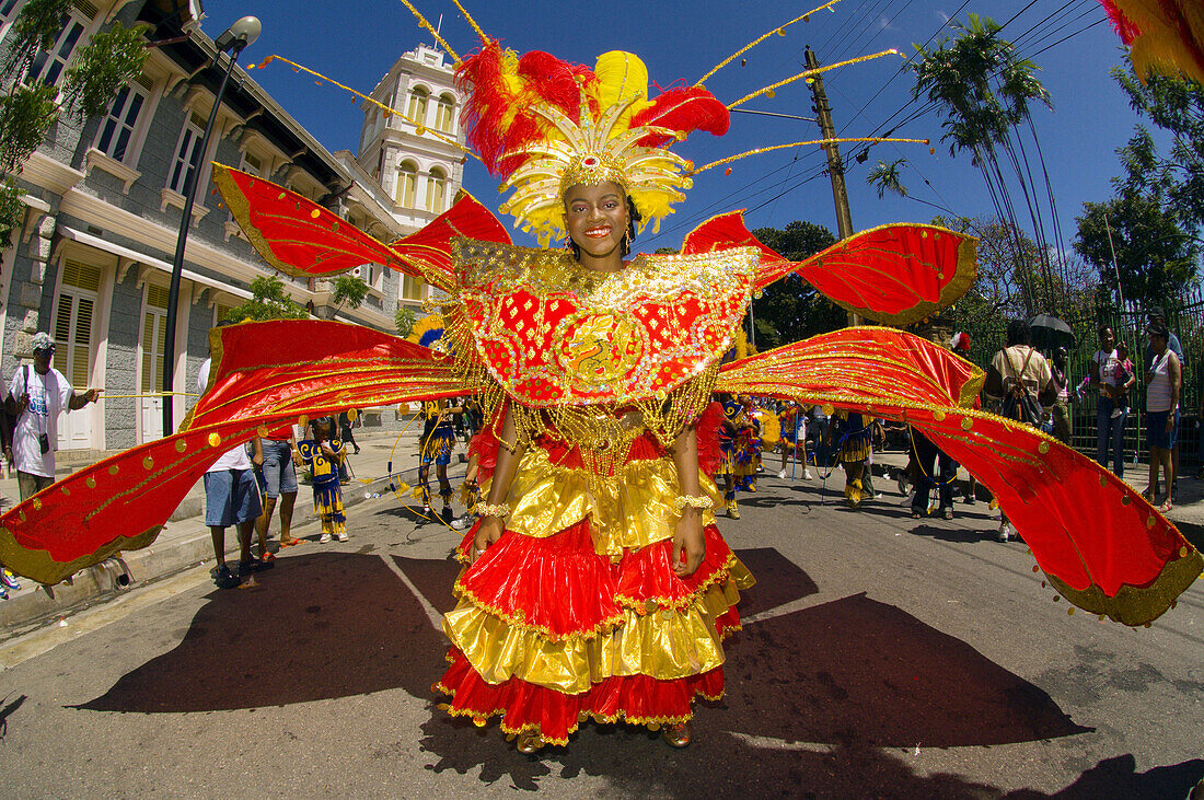 Girl in Carnival costume, Kiddies Carnival, Trinidad Carnival, Port of Spain, Island of Trinidad, Trinidad and Tobago