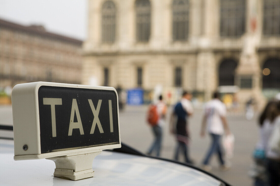 Taxi, Turin. Piedmont, Italy