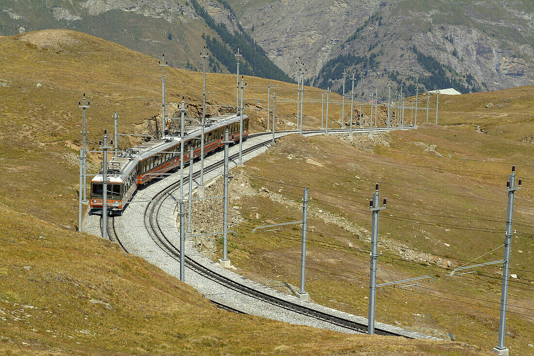 Snaking railway, Gornergrat, Valais, Switzerland