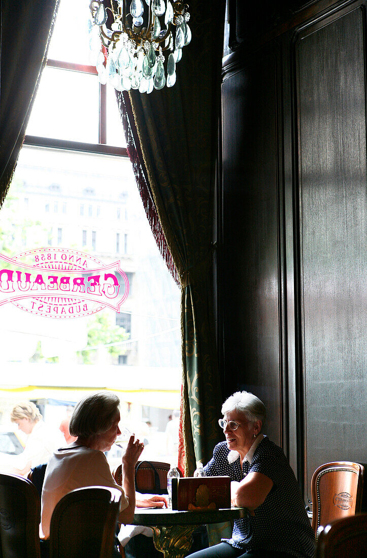Historic Café Gerbeaud, Vörösmarty Square, Budapest, Hungary