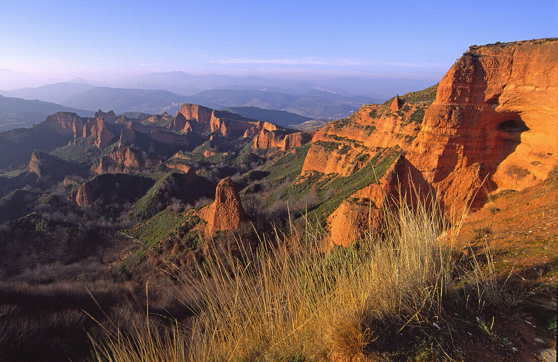 Landscape seen from Orellán viewpoint. Las Médulas, ancient roman gold mining site. León province. Spain