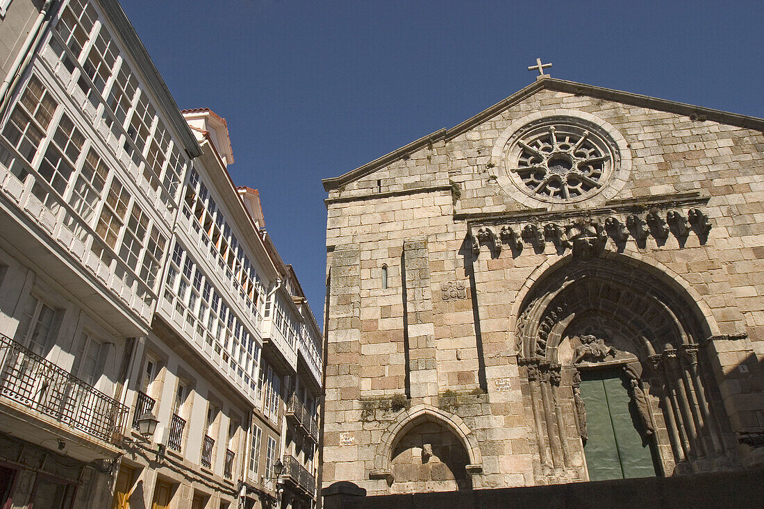 Romanesque church of Santiago (12th century), A Coruña. Galicia, Spain