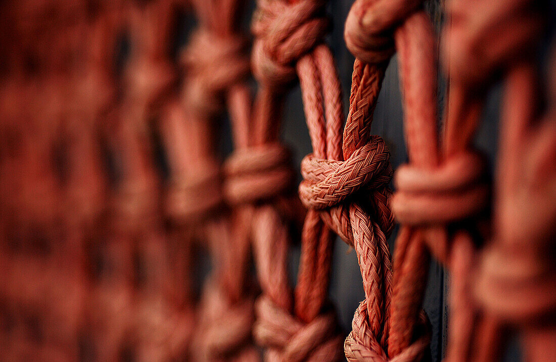 Fishermans net detail. Maine, USA