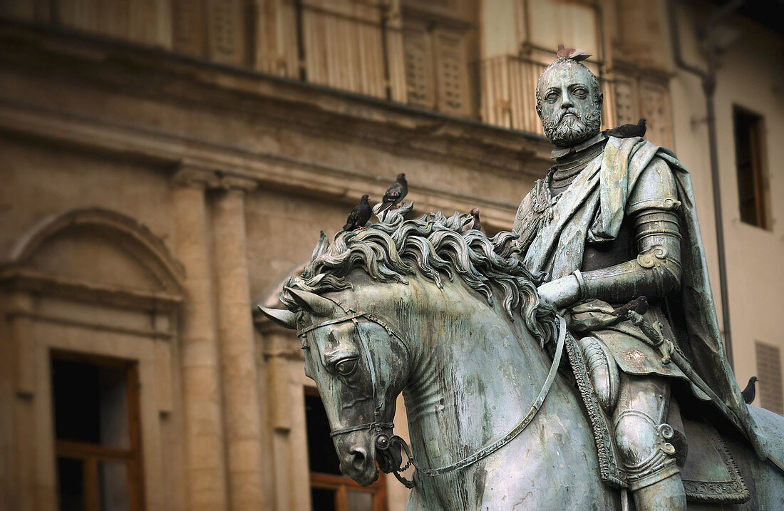 Equestrian statue, Florence. Tuscany, Italy