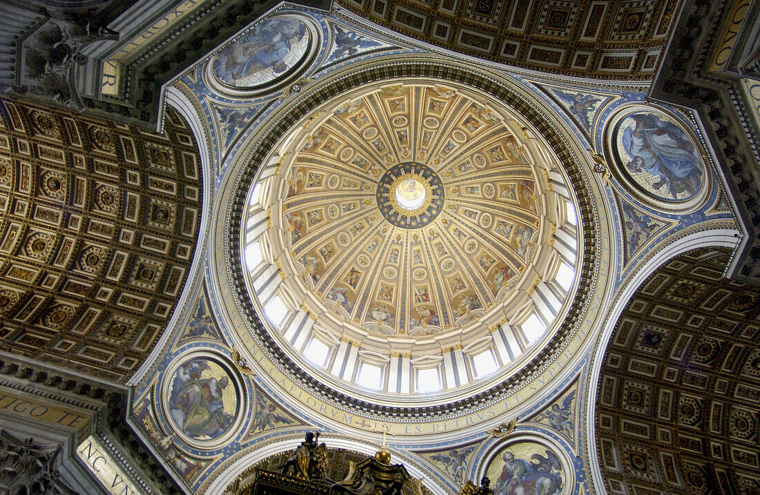 Dome of St. Peters Basilica, Vatican City. Rome, Italy
