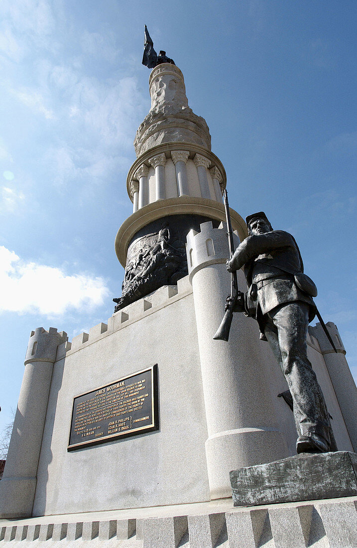 Monument in Winchester. Indiana, USA