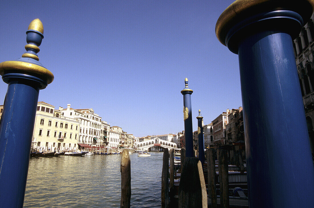 View of Rialto Bridge. Grand Canal. Venice. Italy