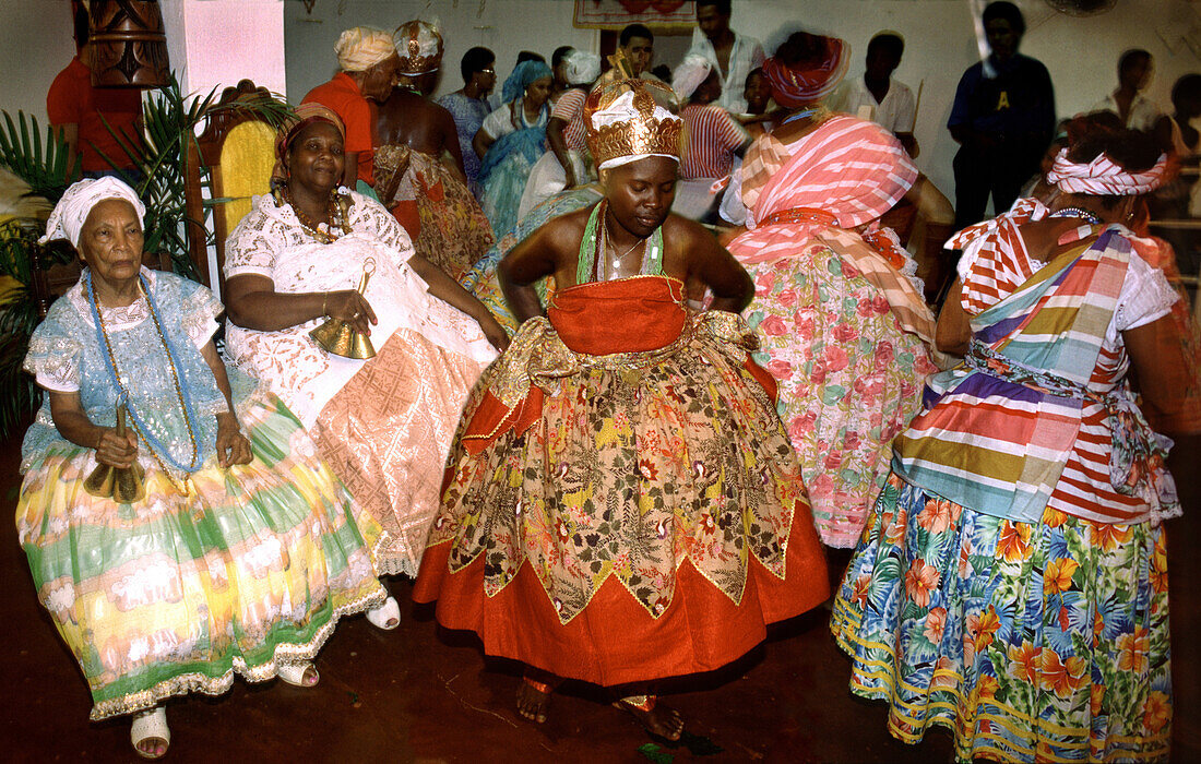 Women dancing at African candomble rituals, Salvador da Bahia, Brazil, South America