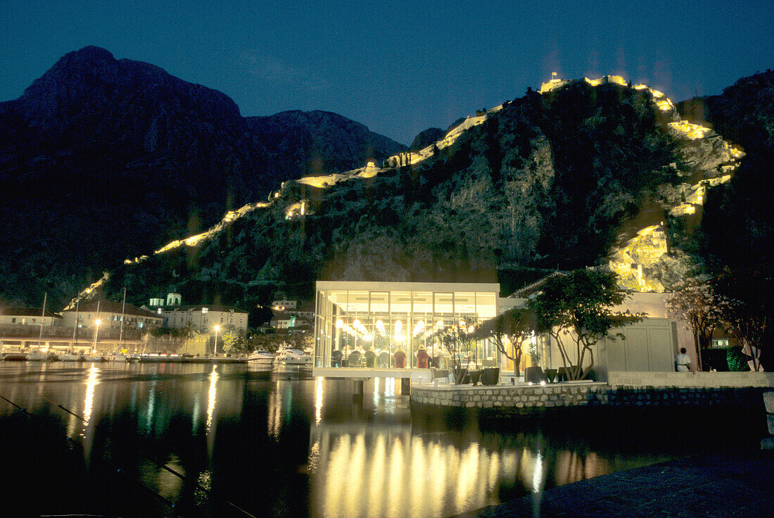 At night, Kotor, bay of Kotor, Montenegro