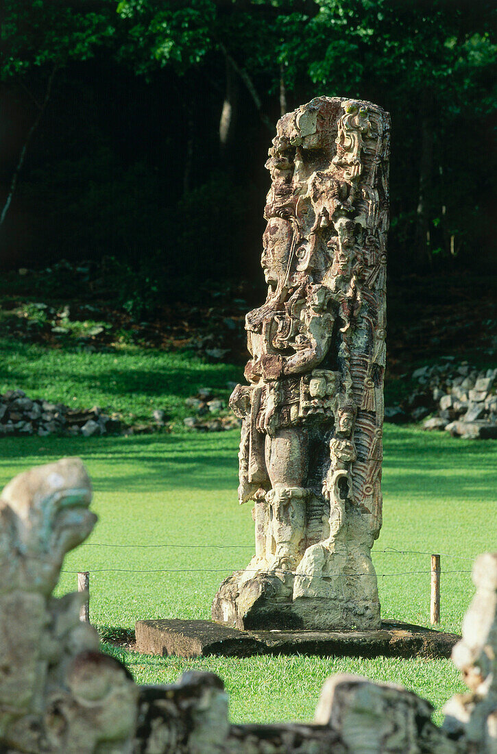 Antike Maya Ruinen von Copan, Great Plaza, Honduras, Mittelamerika