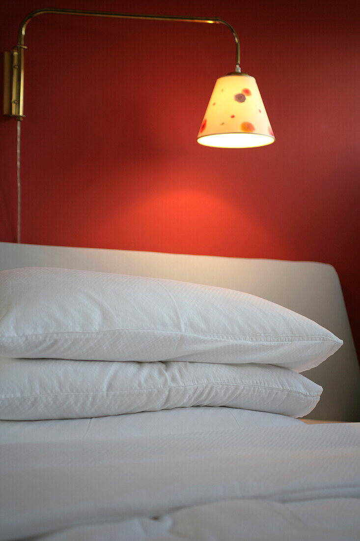 Detail of a bed with reading lamp, Decoration Home, Lifestyle