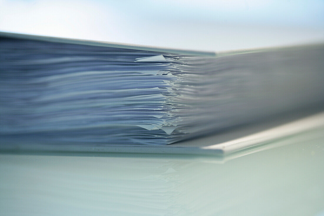 File with stack of paper, Close up, Business, Office