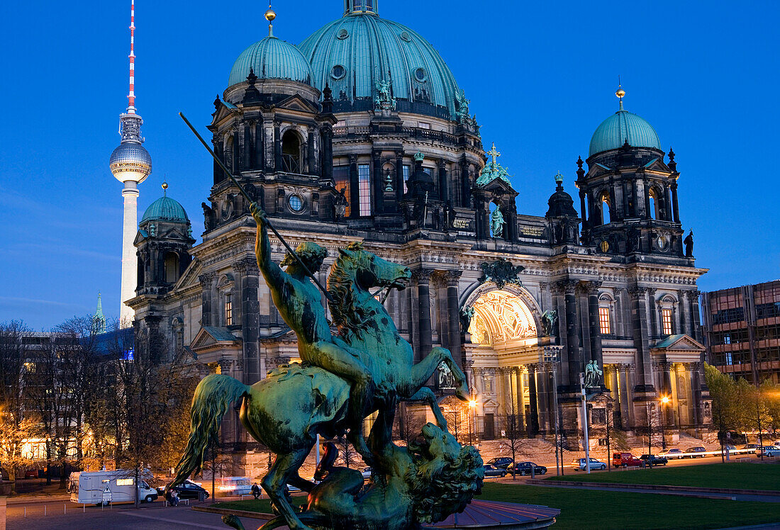 Berlin Cathedral at night, Berlin, Germany