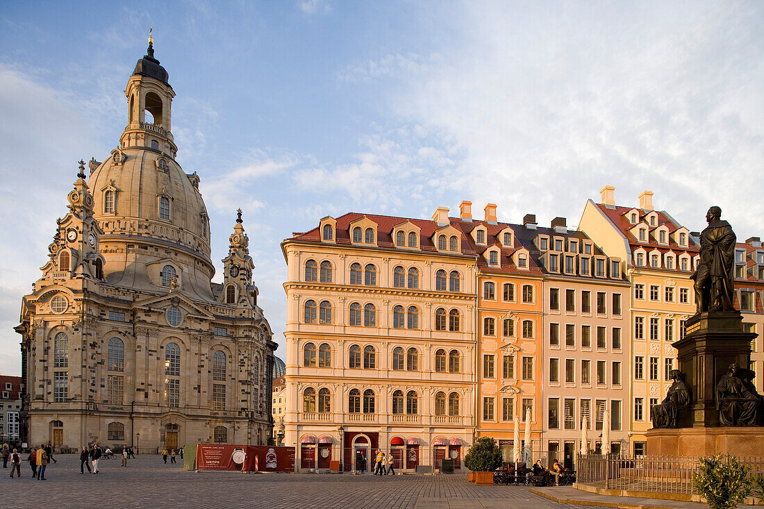 Neumarkt with Dresdner Frauenkirche, Church of Our Lady, Dresden, Saxony, Germany, Europe