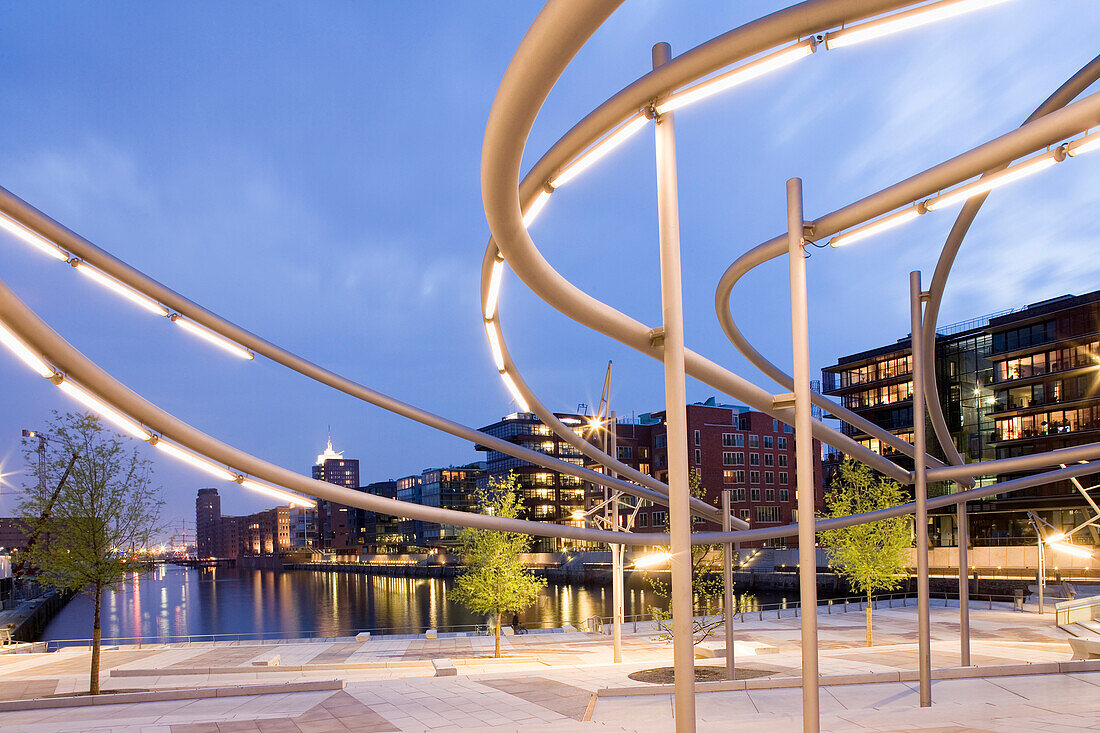 Office buildings at Sandtorhafen in the HafenCity, Hamburg, Germany