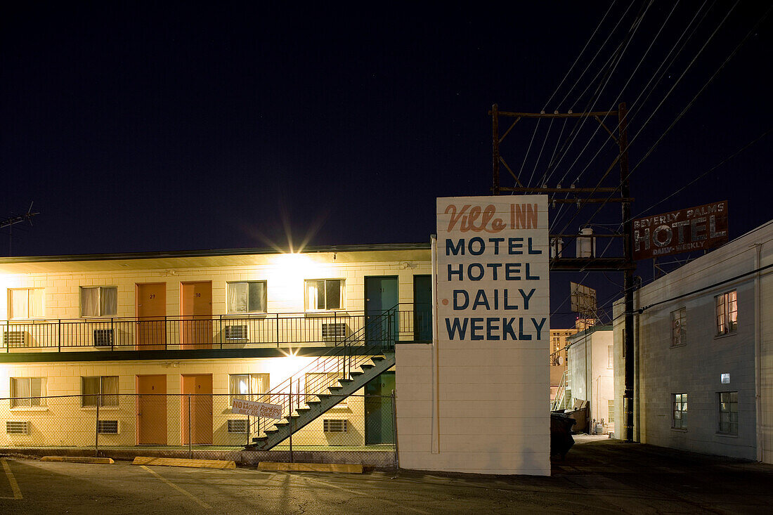 Ville Inn Motel on Las Vegas Boulevard, The Strip, downtown Las Vegas, Nevada, USA
