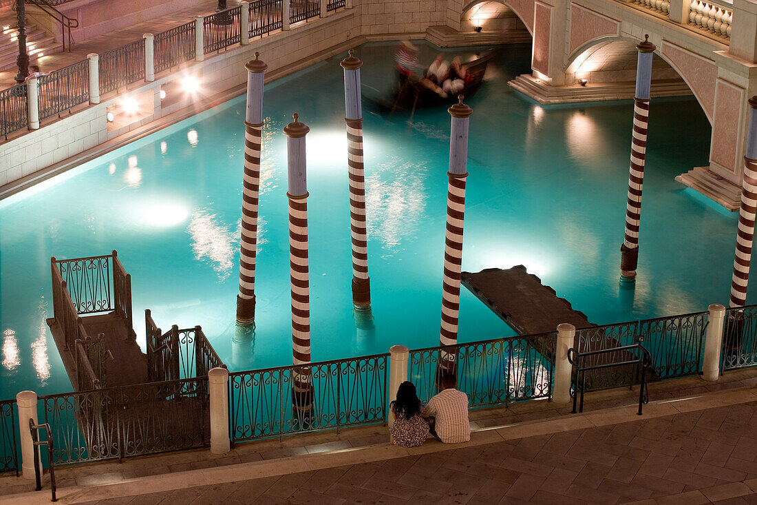 Night shot of the Venetian Resort Hotel and Casino in Las Vegas, Nevada, USA