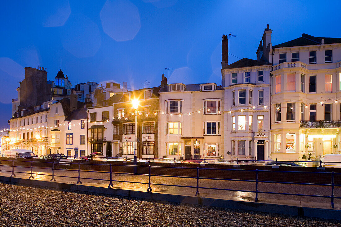 Promenade with seaside resort architecture, Eastbourne, East Sussex, England, Europe
