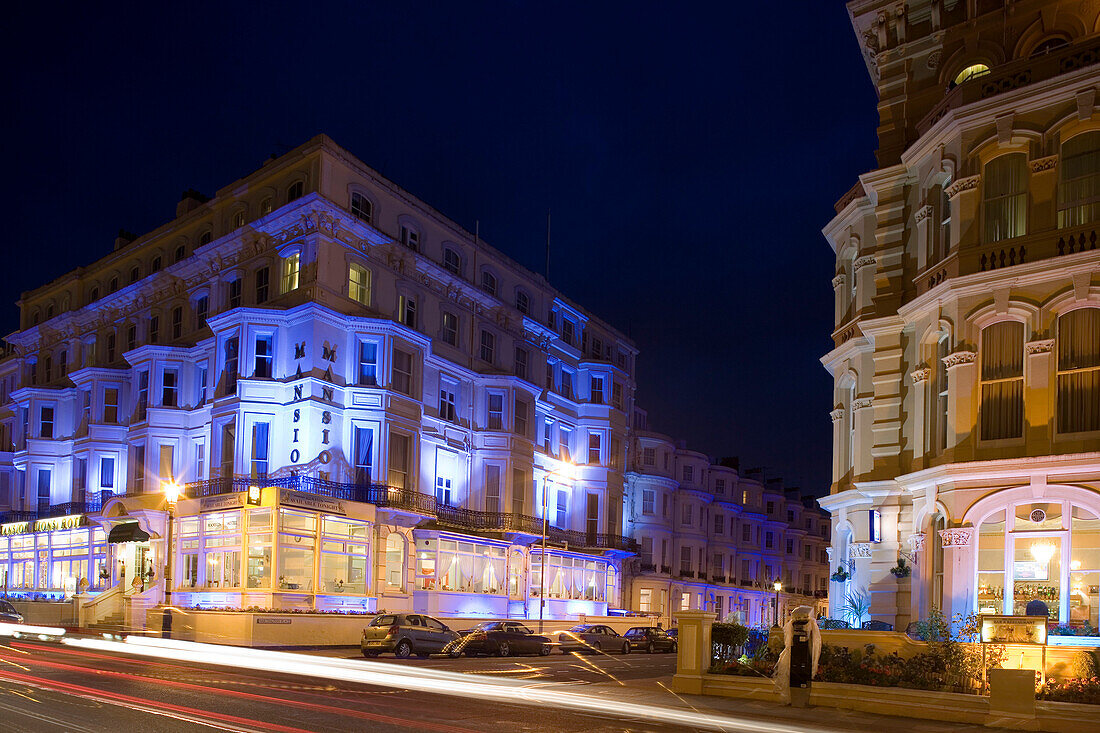 Promenade with seaside resort architecture, Eastbourne, East Sussex, England, Europe