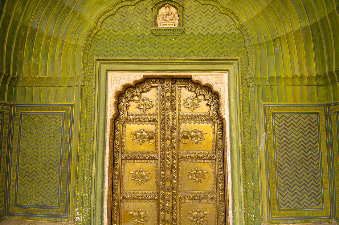 Intricate doorway, The City Palace, Jaipur, Rajasthan, India