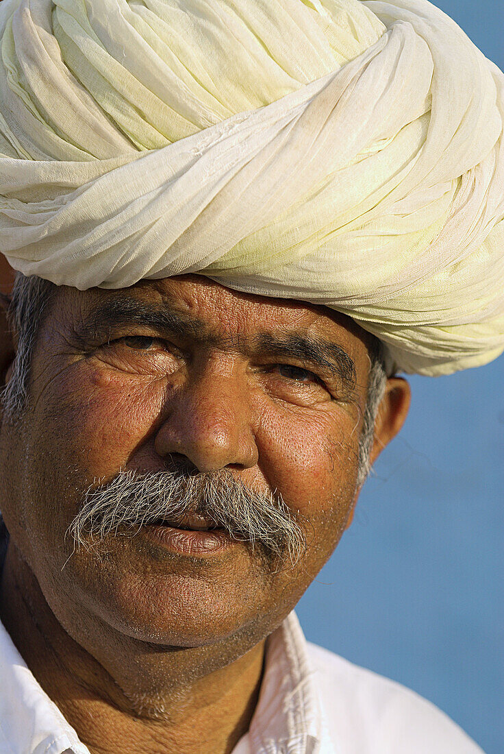 Man in Bishnoi tribal village, near Rohet, Rajasthan, India