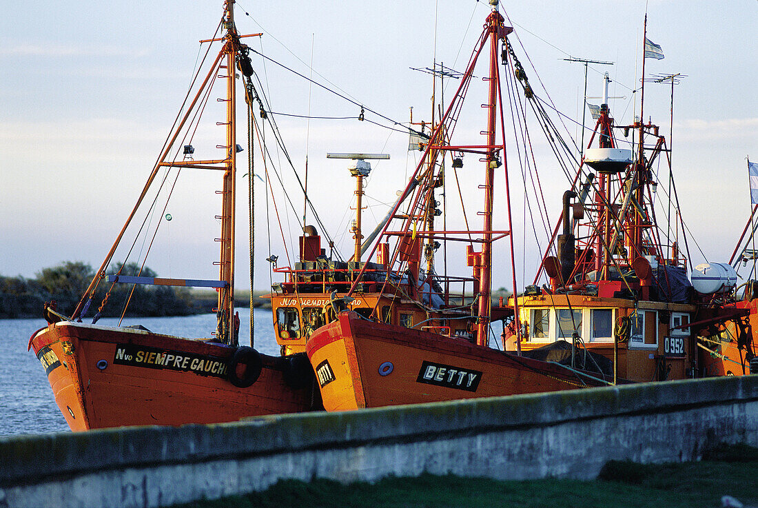 Fishing boats. General Lavalle port. Buenos Aires. Argentina