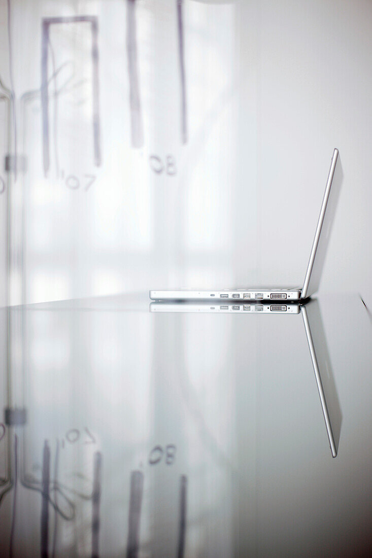 Laptop on a table