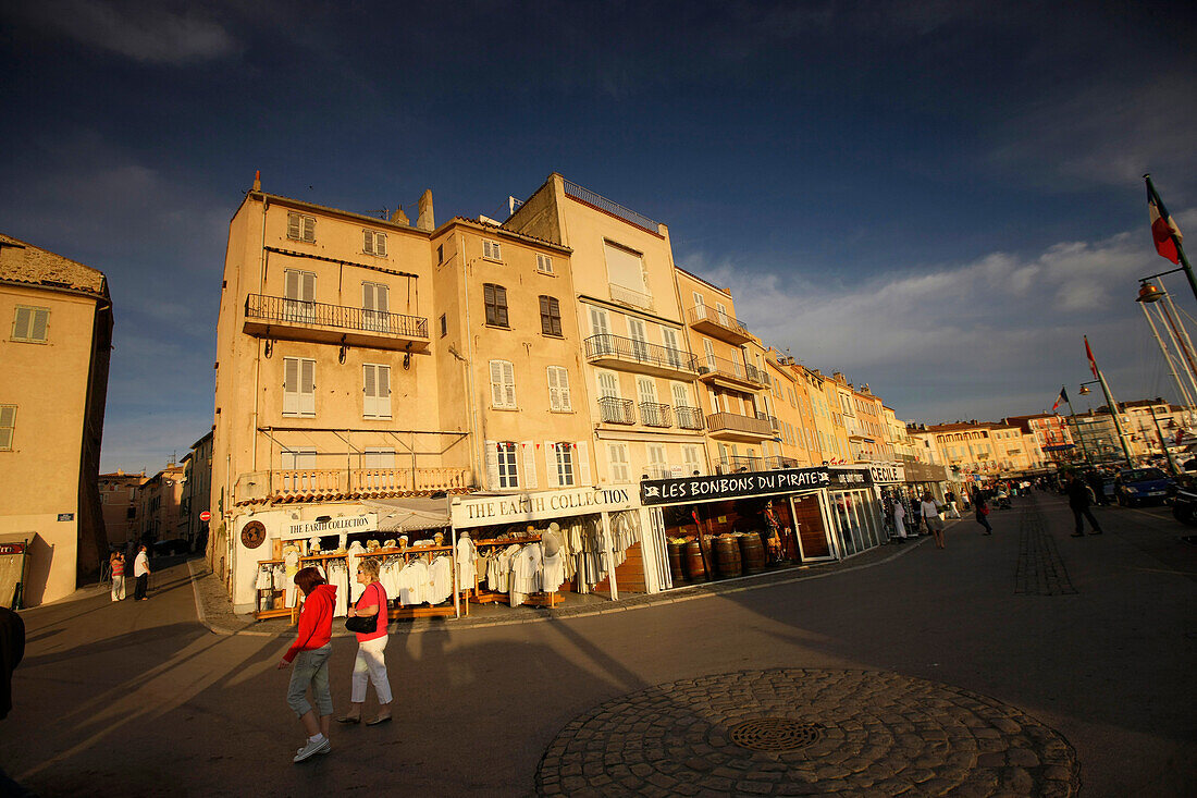 People walking along the Promenade, St. Tropez, Cote d'Azur, Provence, France