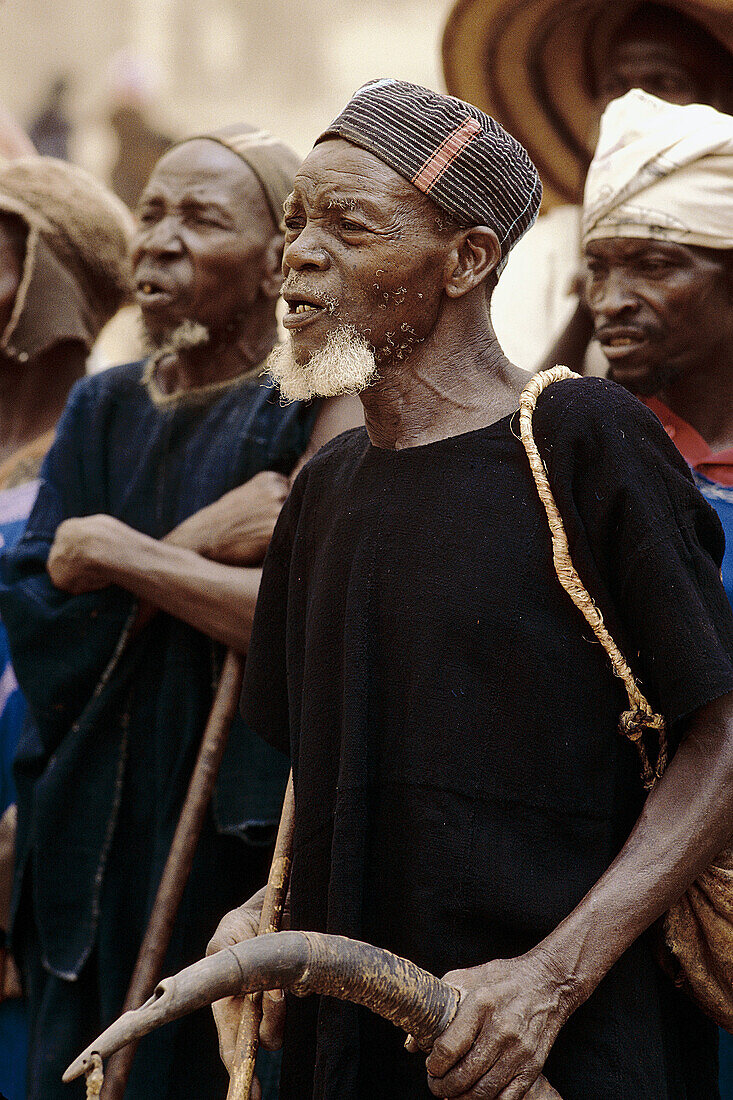 Funeral ceremony for the Hogon of Sanga, supreme religious and political leader of Dogon Country. Mali