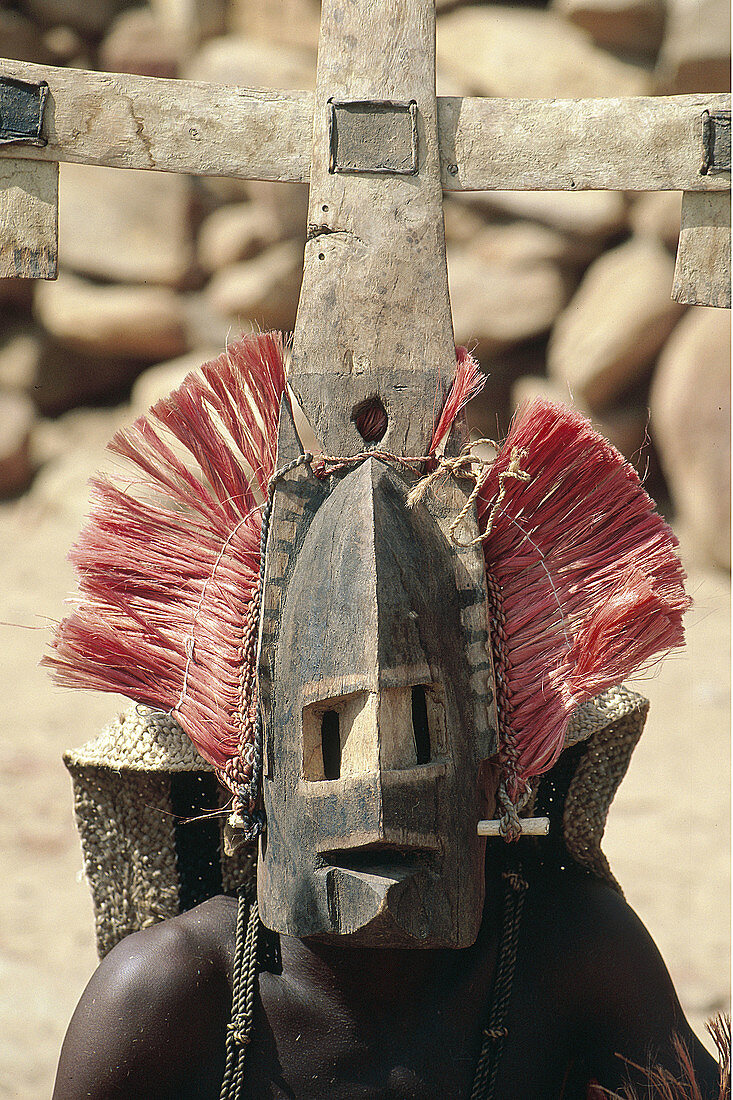 Mourning ceremony. Mask. Dogon Country. Mali.