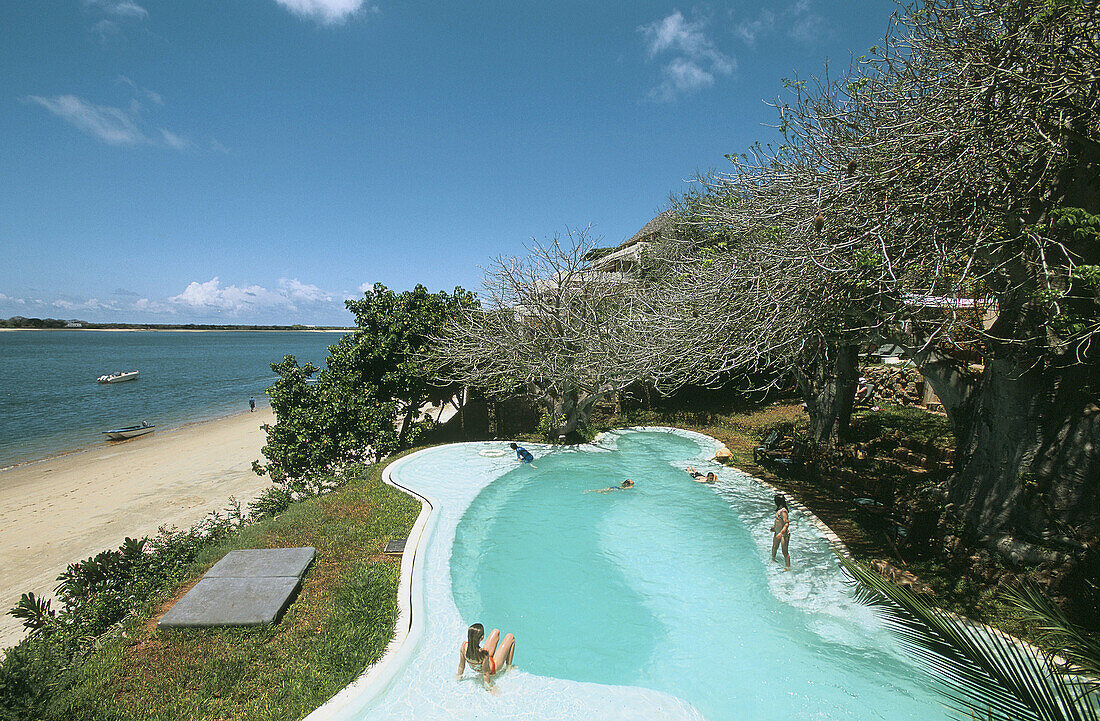 Peponi Hotel in Shela coastline. Lamu Island. Indian Ocean Coast. Kenya.