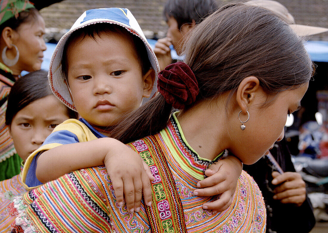 Hmong market. Bac Ha. Sapa region. North Vietnam.